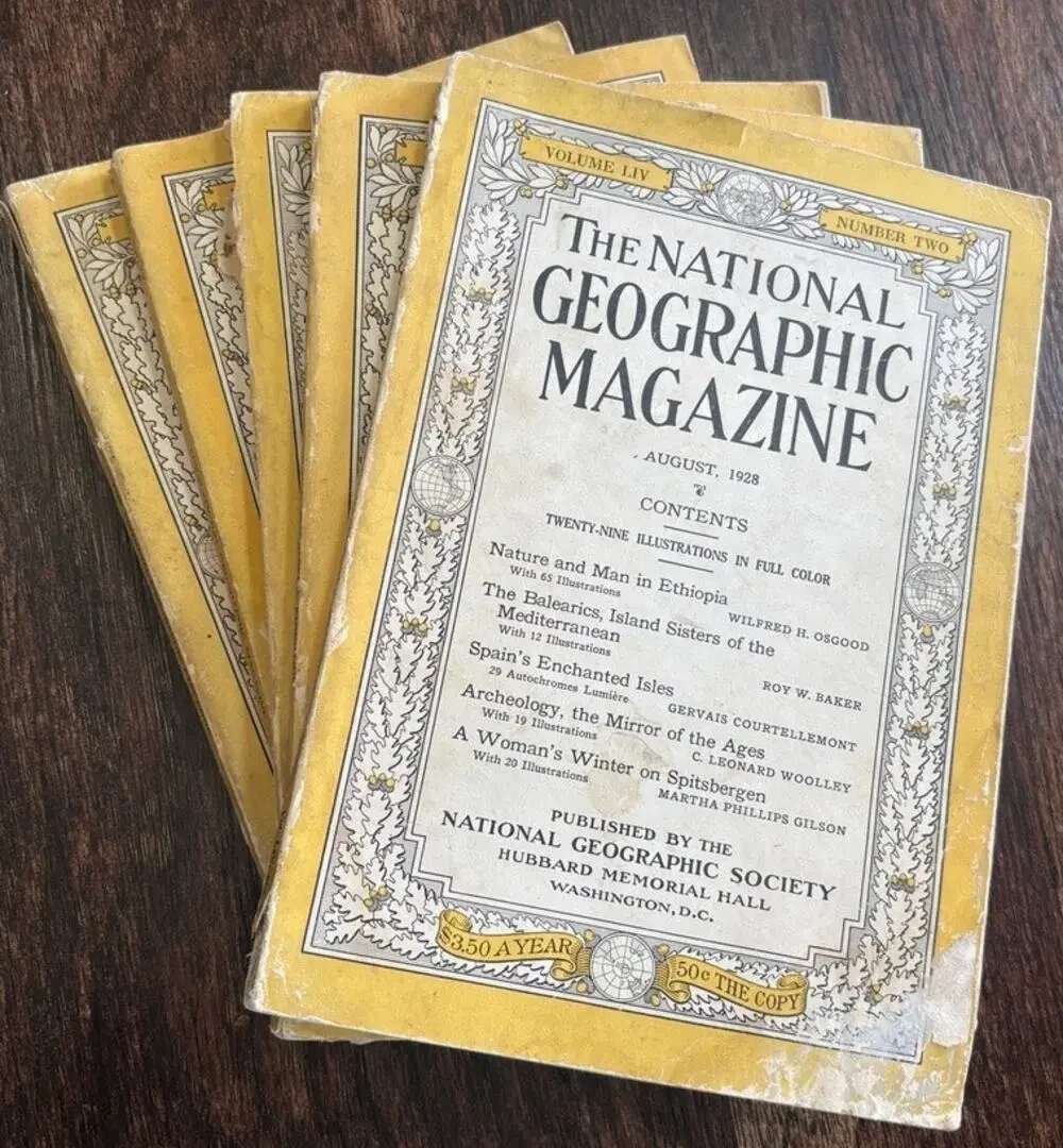Vintage National Geographic Magazines Lot Of 5 1920S